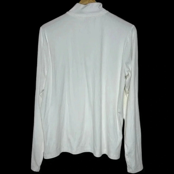 FLX plus size 1X ribbed mock quarter zip white long sleeve top NWT - Picture 4 of 5